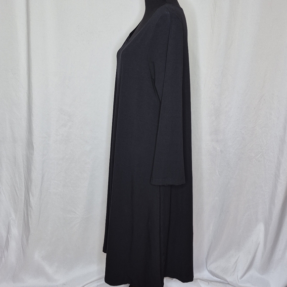 Bryn Walker Black Bamboo/Organic Cotton Scoop Neck Long Sleeve Maxi Dress - Sz S - Picture 2 of 9